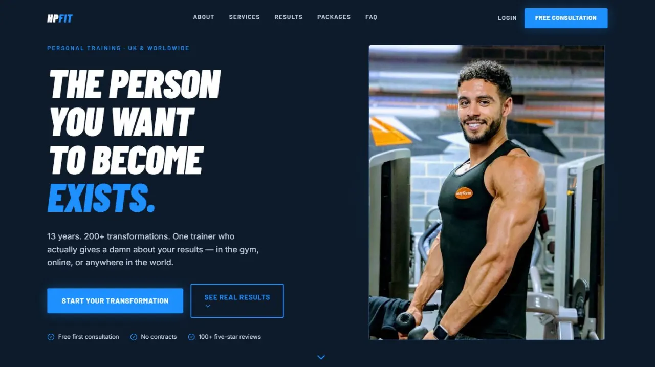 High Performance Fit personal training website and client platform